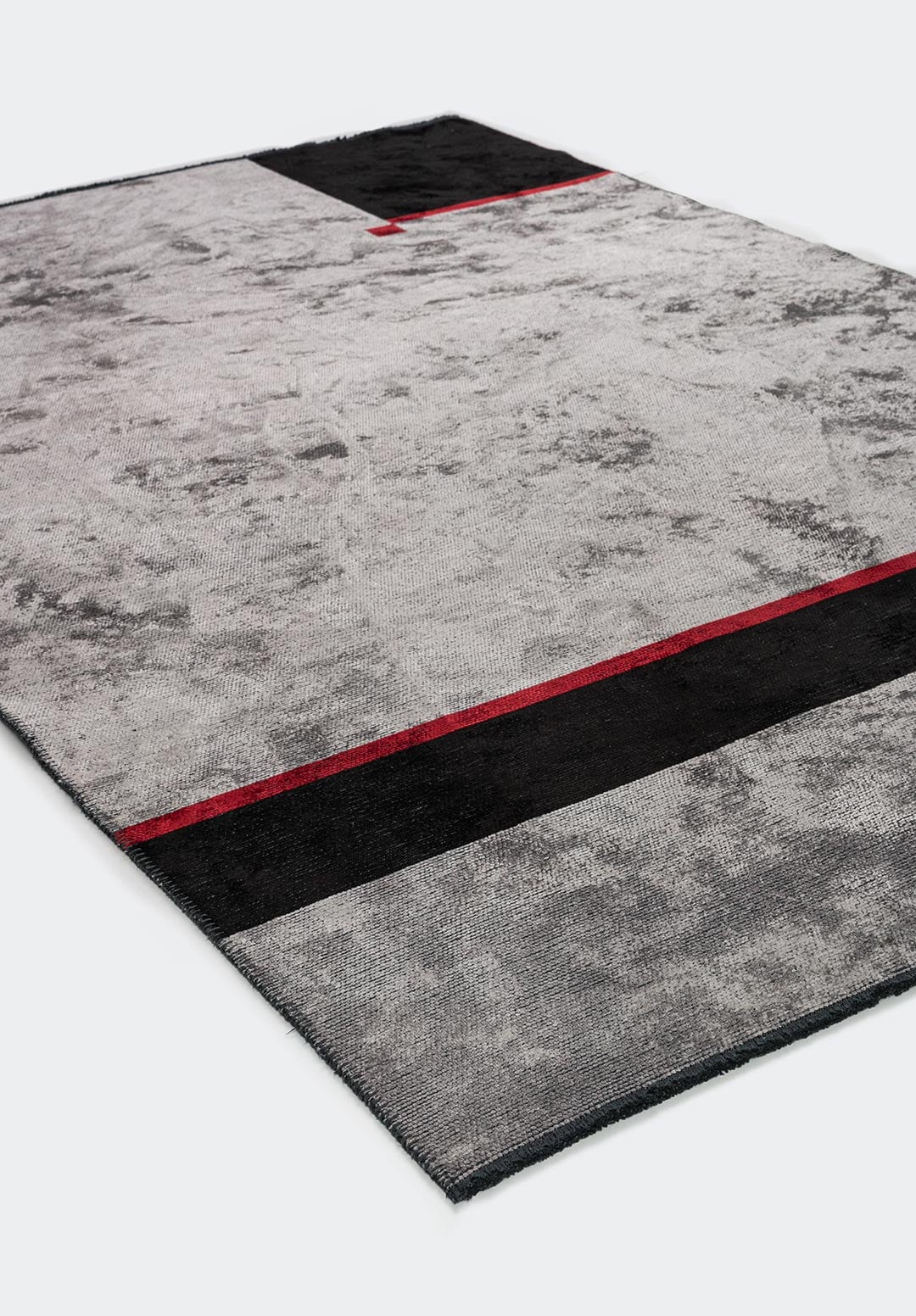 ZONE BLACK - RED - LIGHT GREY RUG - 4