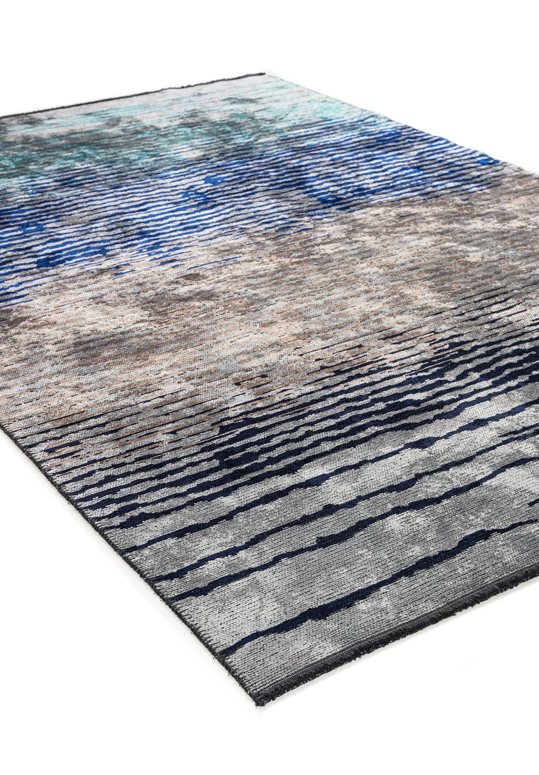 MAUI DARK NAVY - NOUGAT - SAX BLUE - TURQUOISE - ICE BLUE RUG - 4