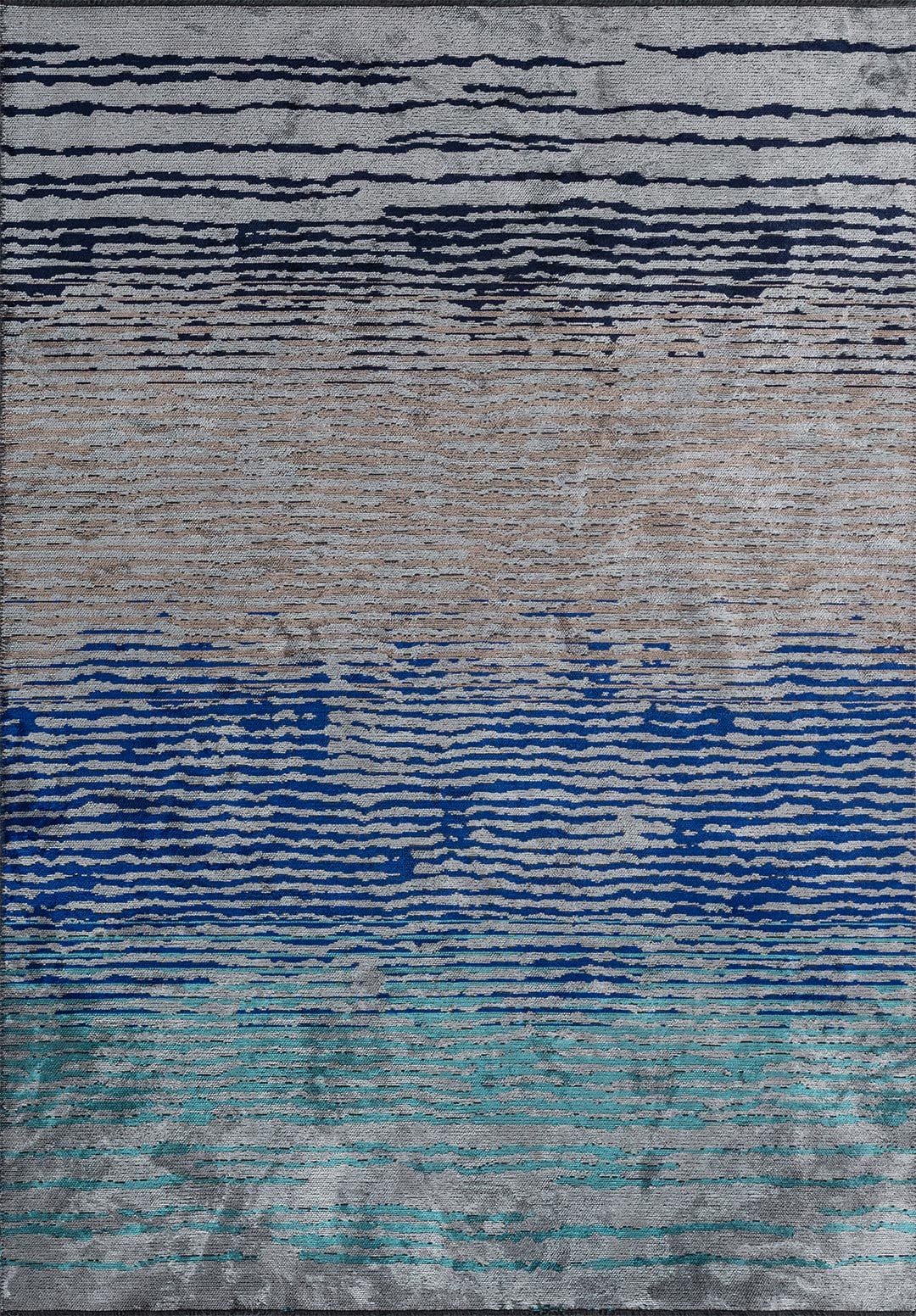 MAUI DARK NAVY - NOUGAT - SAX BLUE - TURQUOISE - ICE BLUE RUG - 1