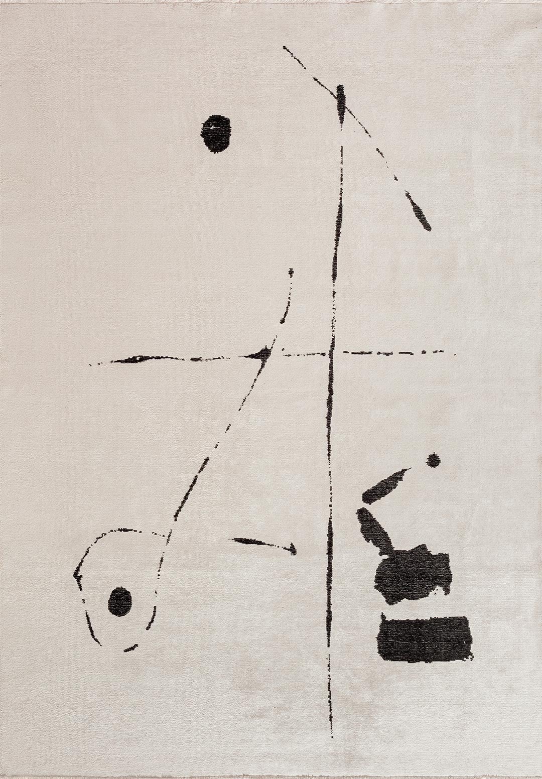 CLAY BLACK - ECRU RUG - 1