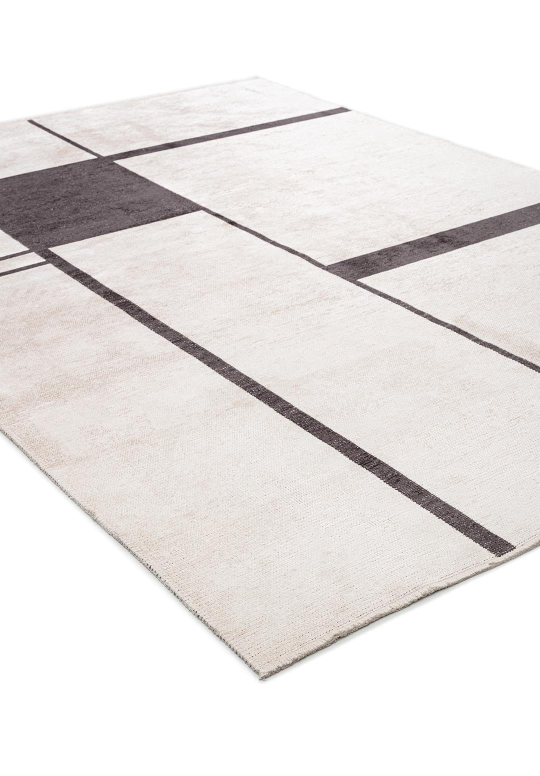 CELL CHARCOAL - ECRU RUG - 4