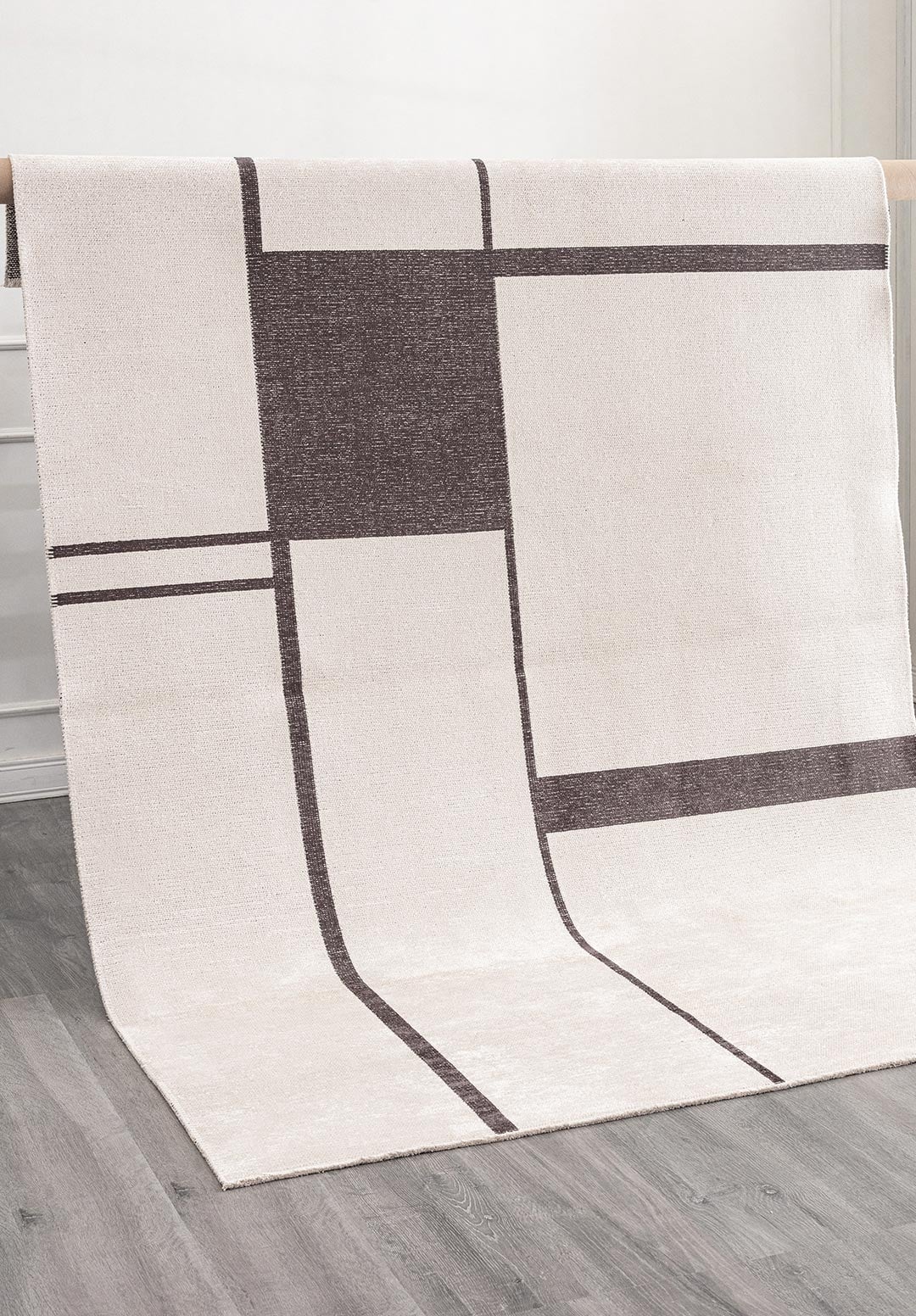 CELL CHARCOAL - ECRU RUG - 6