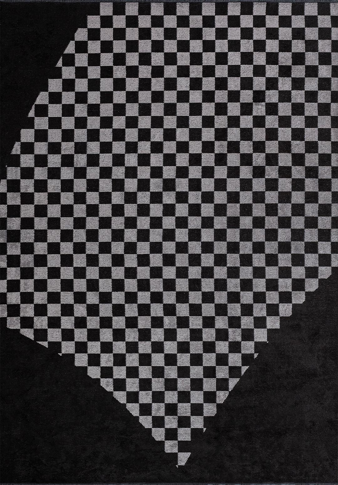 HOLOGRAM LIGHT GREY - BLACK RUG - 1