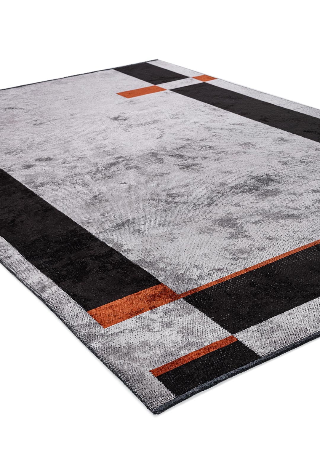 TETRIS BLACK - RUST - LIGHT GREY RUG - 4
