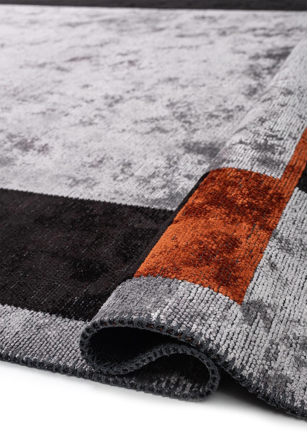TETRIS BLACK - RUST - LIGHT GREY RUG - 2