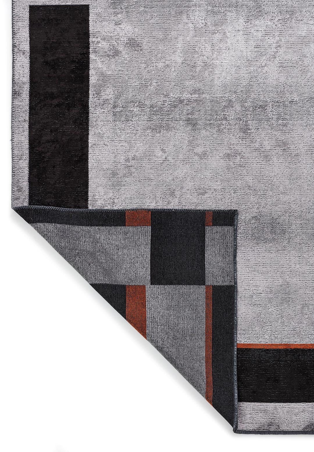 TETRIS BLACK - RUST - LIGHT GREY RUG - 3