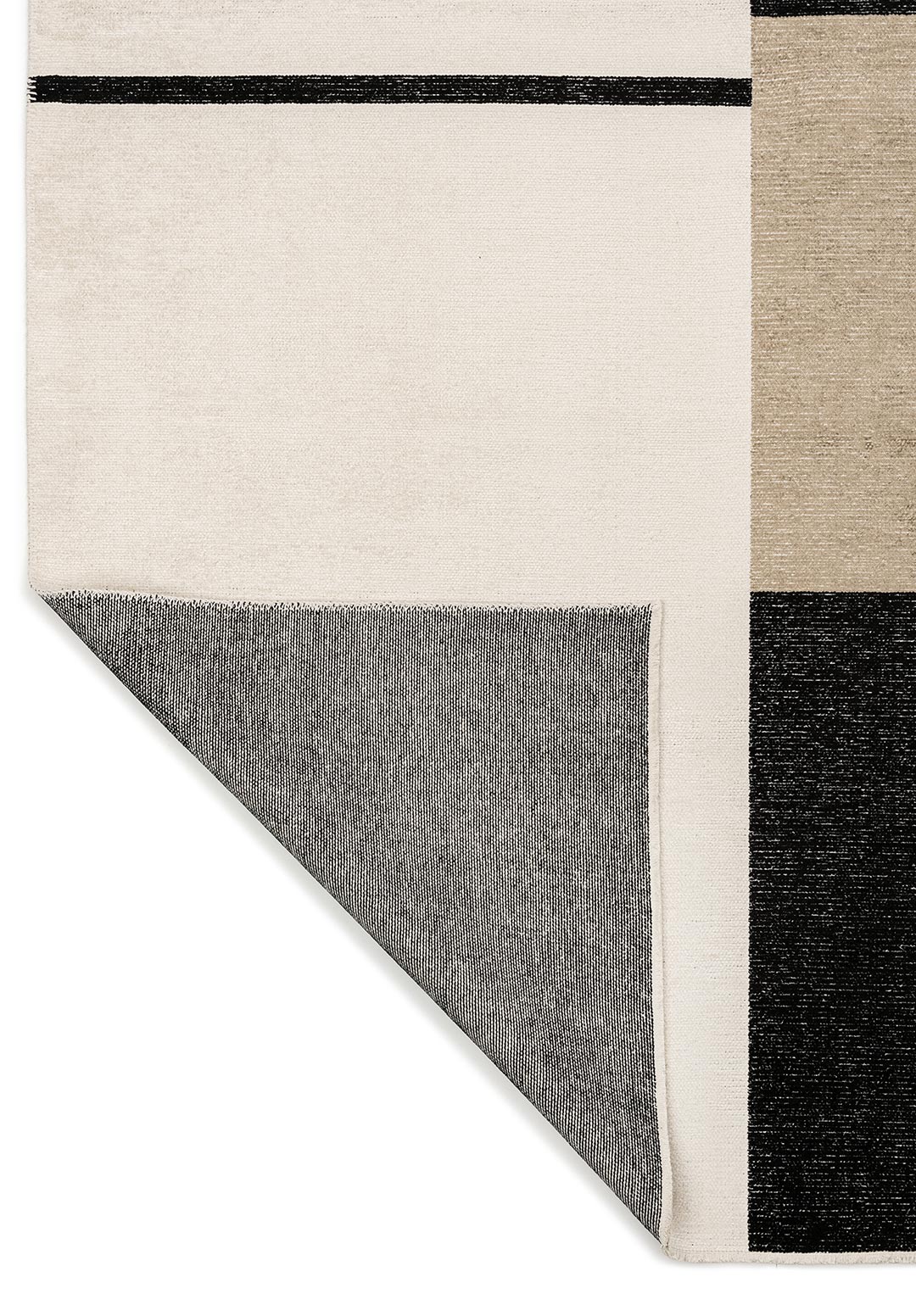 BLOCK BLACK - NOUGAT - ECRU RUG - 3