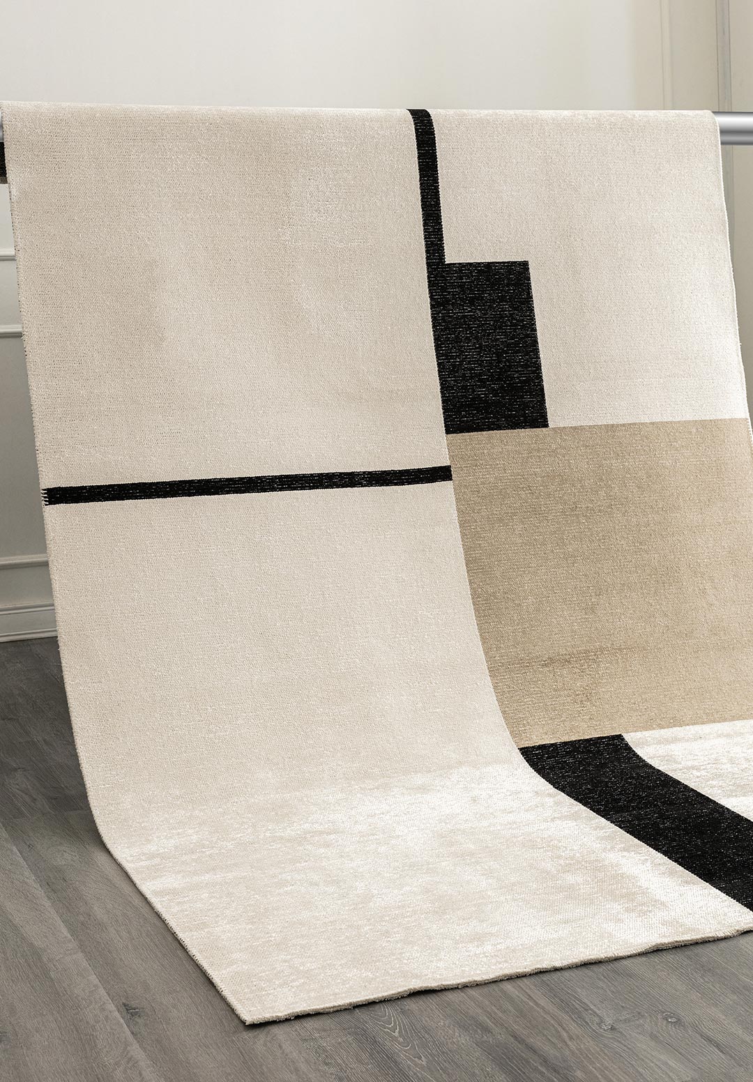 BLOCK BLACK - NOUGAT - ECRU RUG - 4