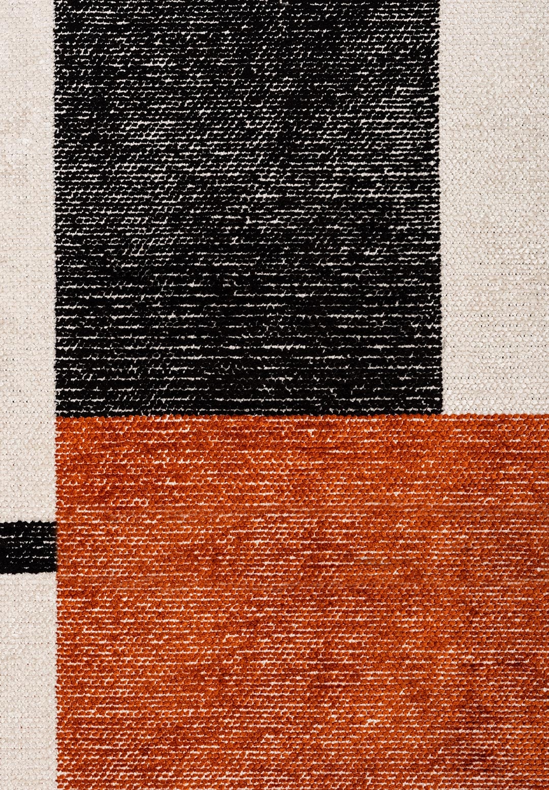 BLOCK BLACK - RUST - ECRU RUG - 5