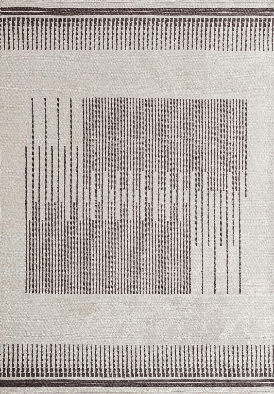 SPECTRUM CHARCOAL - ECRU RUG - 1
