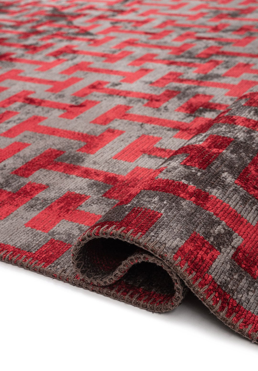 TIFFANY ANTHRACITE - RED RUG - 2