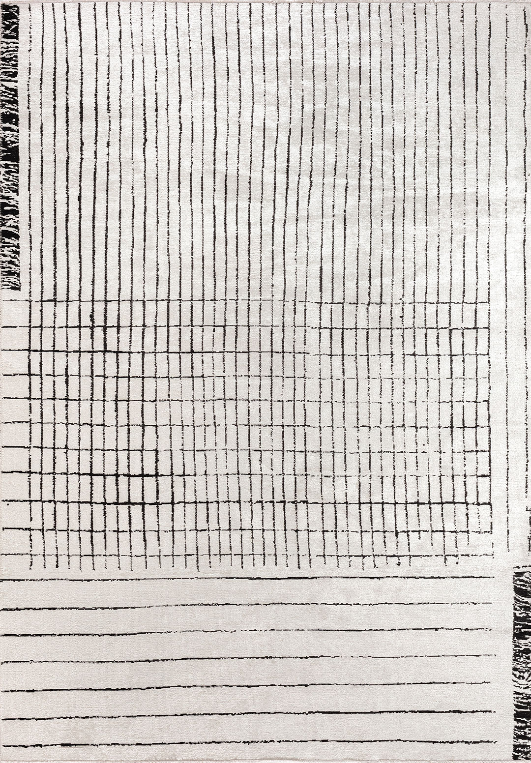 PERSPECTIVE BLACK - ECRU RUG - 1