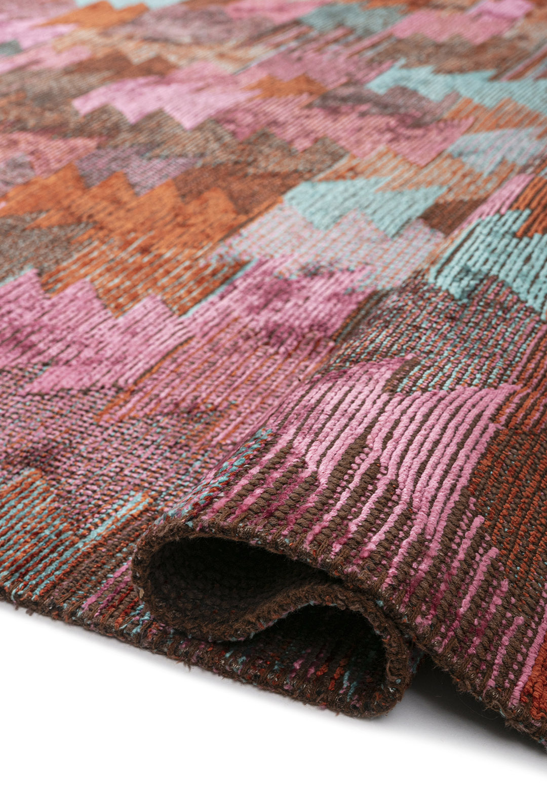 CLAN TURQUOISE - RUST - PINK RUG - 2