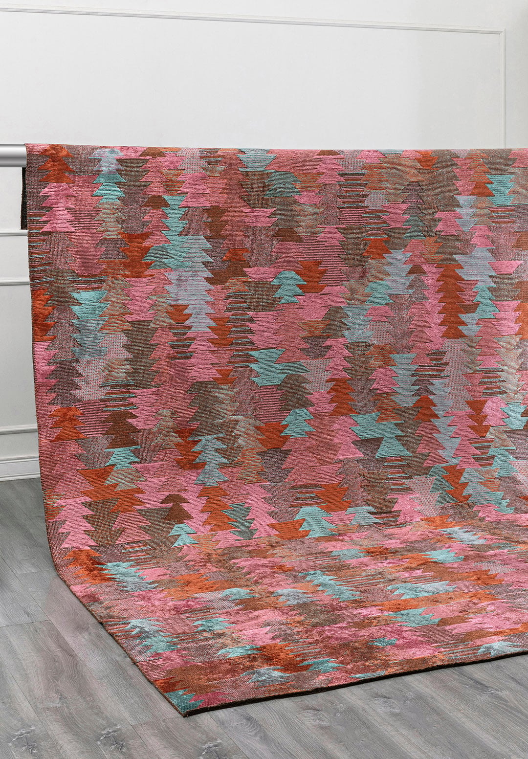 CLAN TURQUOISE - RUST - PINK RUG - 4