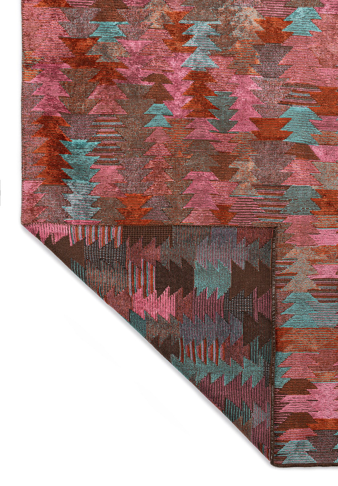 CLAN TURQUOISE - RUST - PINK RUG - 3