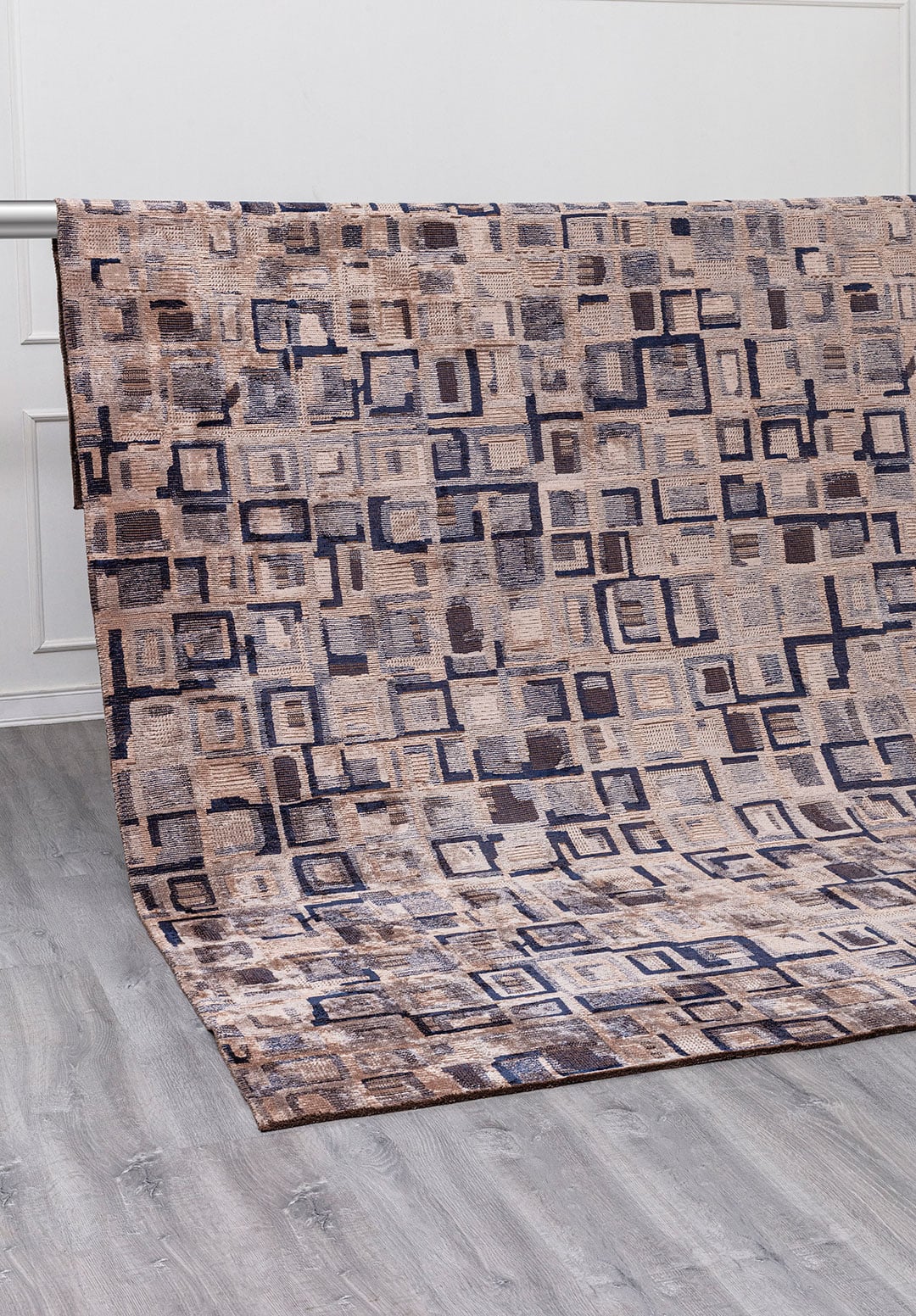 TRIBE ICE BLUE - DARK NAVY - LIGHT CREAM RUG - 4