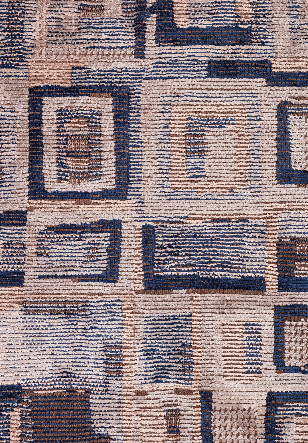 TRIBE ICE BLUE - DARK NAVY - LIGHT CREAM RUG - 5