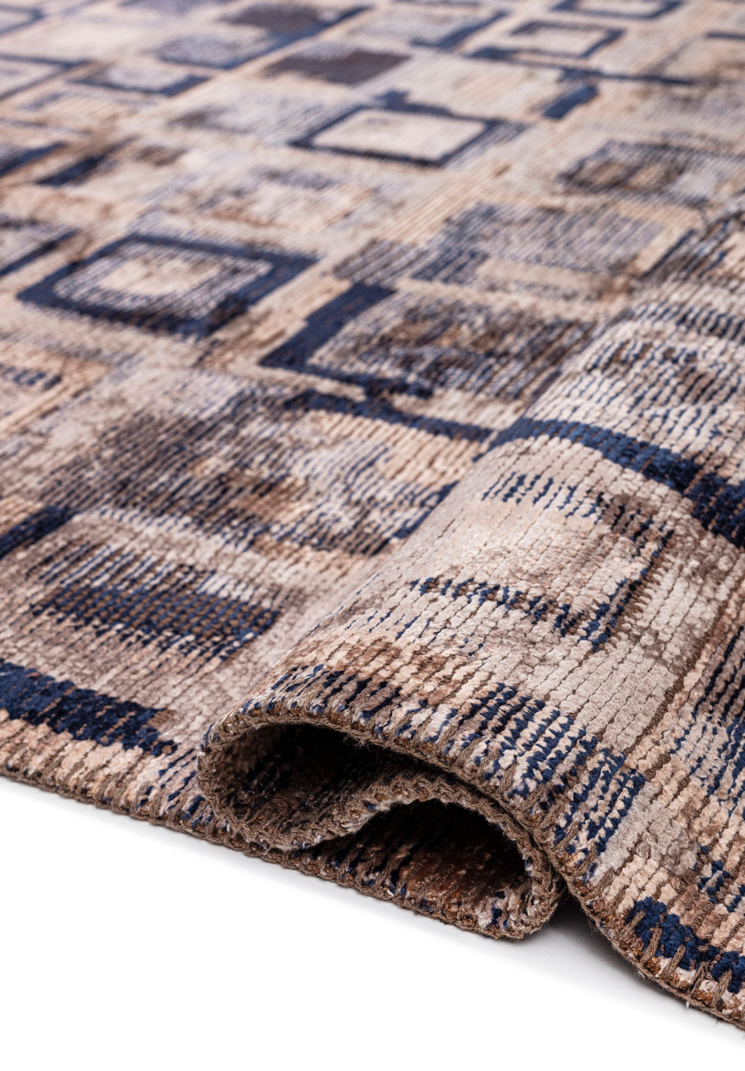 TRIBE ICE BLUE - DARK NAVY - LIGHT CREAM RUG - 2