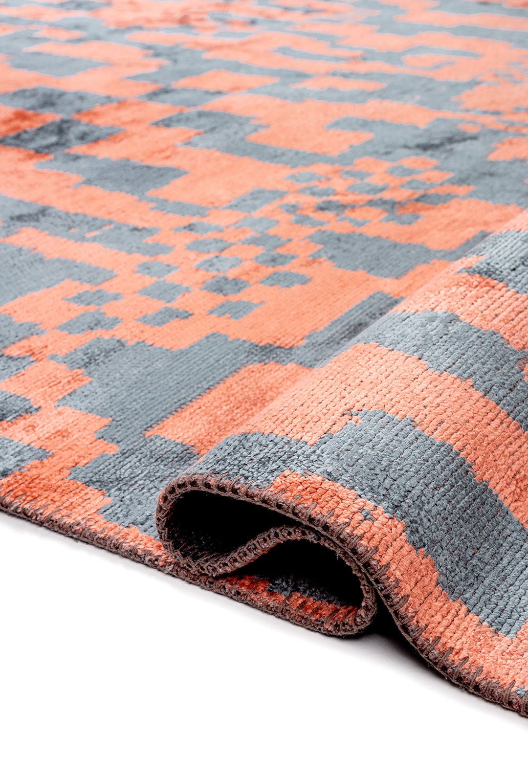 SHIMMER LIGHT CORAL - BLUE RUG - 2