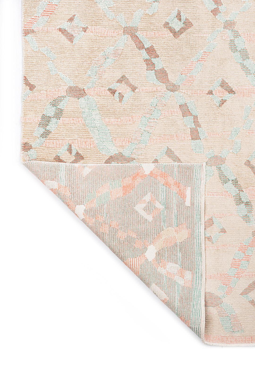 JASMINE RIVER GREEN - CREAM - LIGHT CORAL RUG - 3