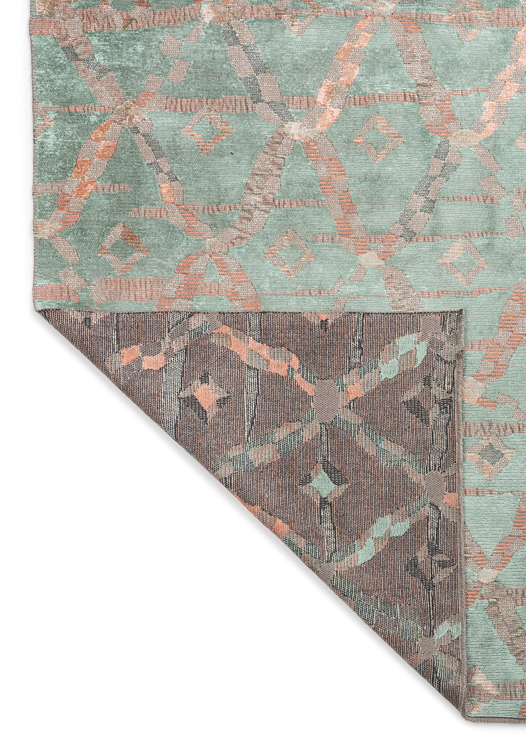 JASMINE CREAM - RIVER GREEN - LIGHT CORAL RUG - 3