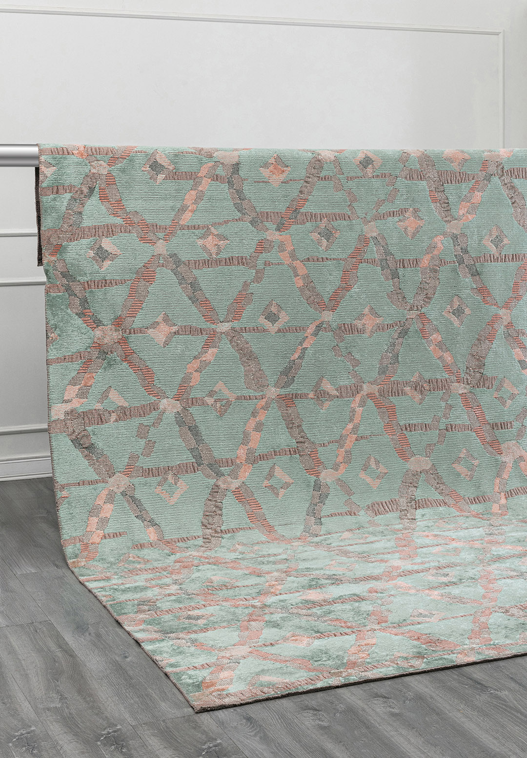 JASMINE CREAM - RIVER GREEN - LIGHT CORAL RUG - 4