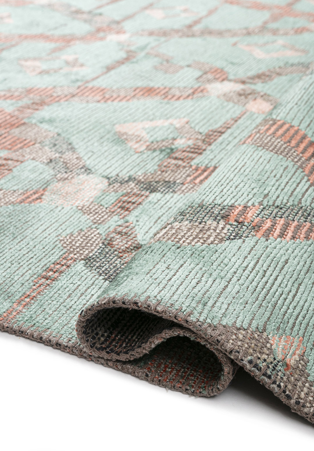 JASMINE CREAM - RIVER GREEN - LIGHT CORAL RUG - 2