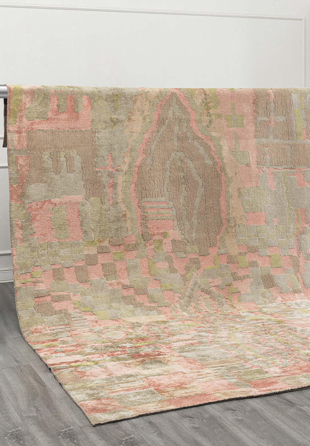 FOSSIL LIGHT CORAL - OLIVE GREEN - BEIGE RUG - 4