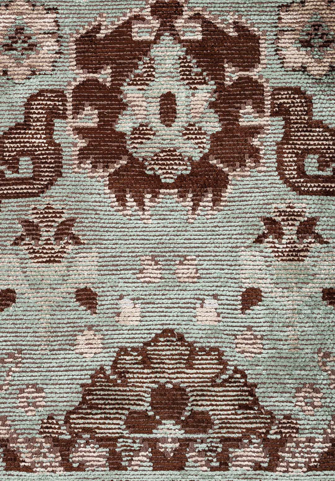 EVANGELINE RIVER GREEN - DARK BROWN - BEIGE - CREAM - ICE BLUE - GREY RUG - 5