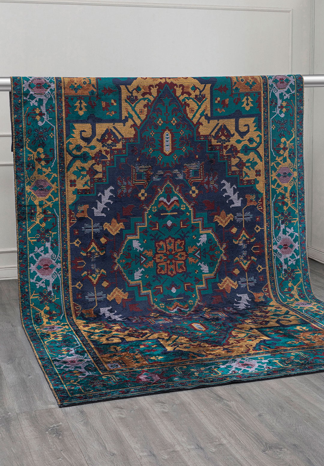 CITADEL DARK TURQUOISE - DARK NAVY - CHERRY - MUSTARD - LILAC RUG - 4