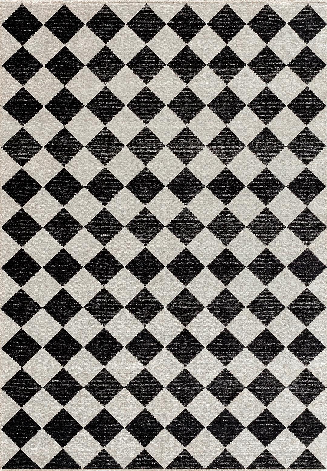 RETRO BLACK - ECRU RUG - 1