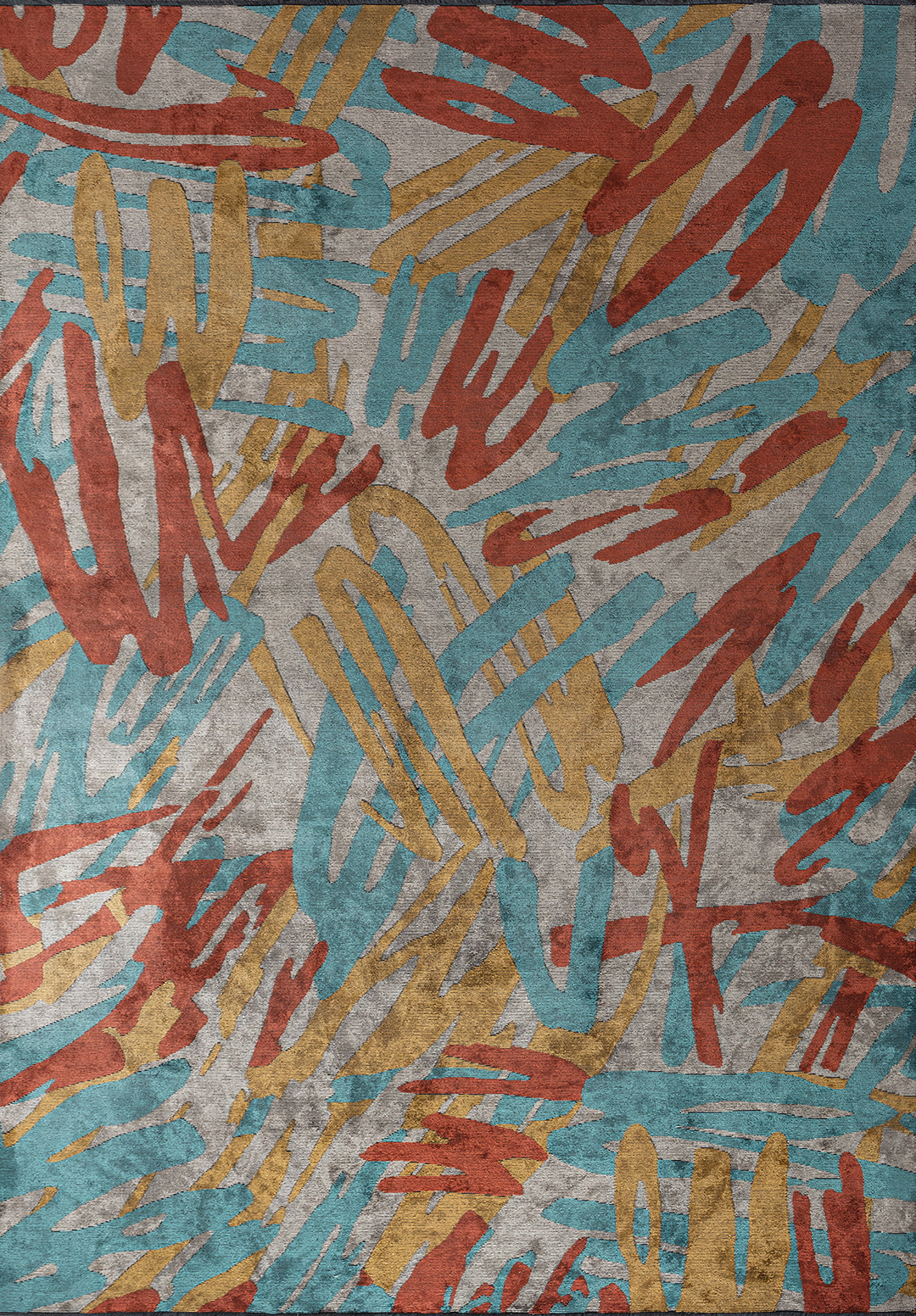 CARNIVAL DARK TERRA - TURQUOISE - MUSTARD - CREAM RUG - 1