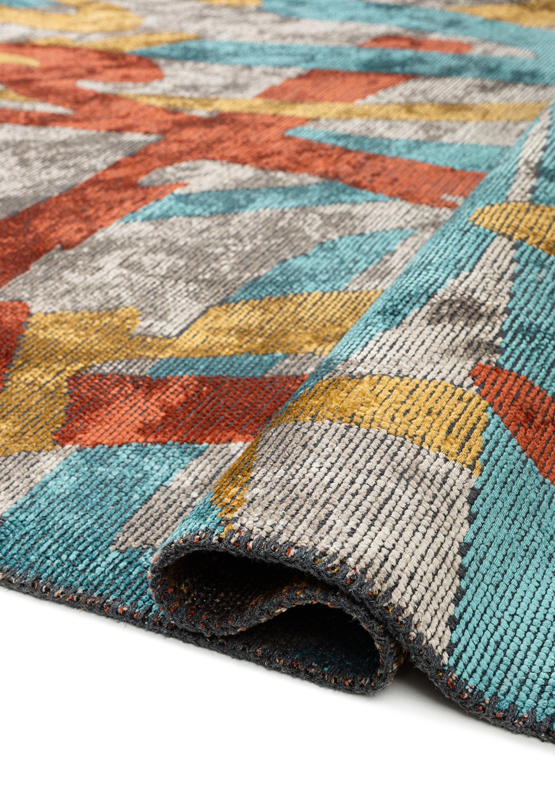 CARNIVAL DARK TERRA - TURQUOISE - MUSTARD - CREAM RUG - 2