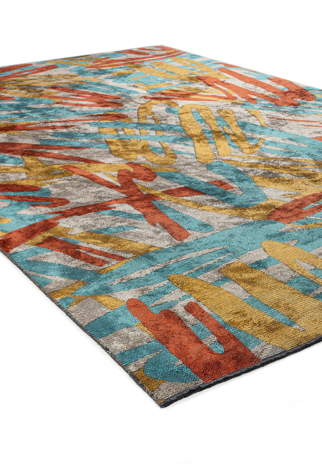CARNIVAL DARK TERRA - TURQUOISE - MUSTARD - CREAM RUG - 4