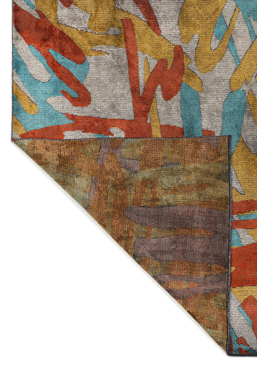 CARNIVAL DARK TERRA - TURQUOISE - MUSTARD - CREAM RUG - 3