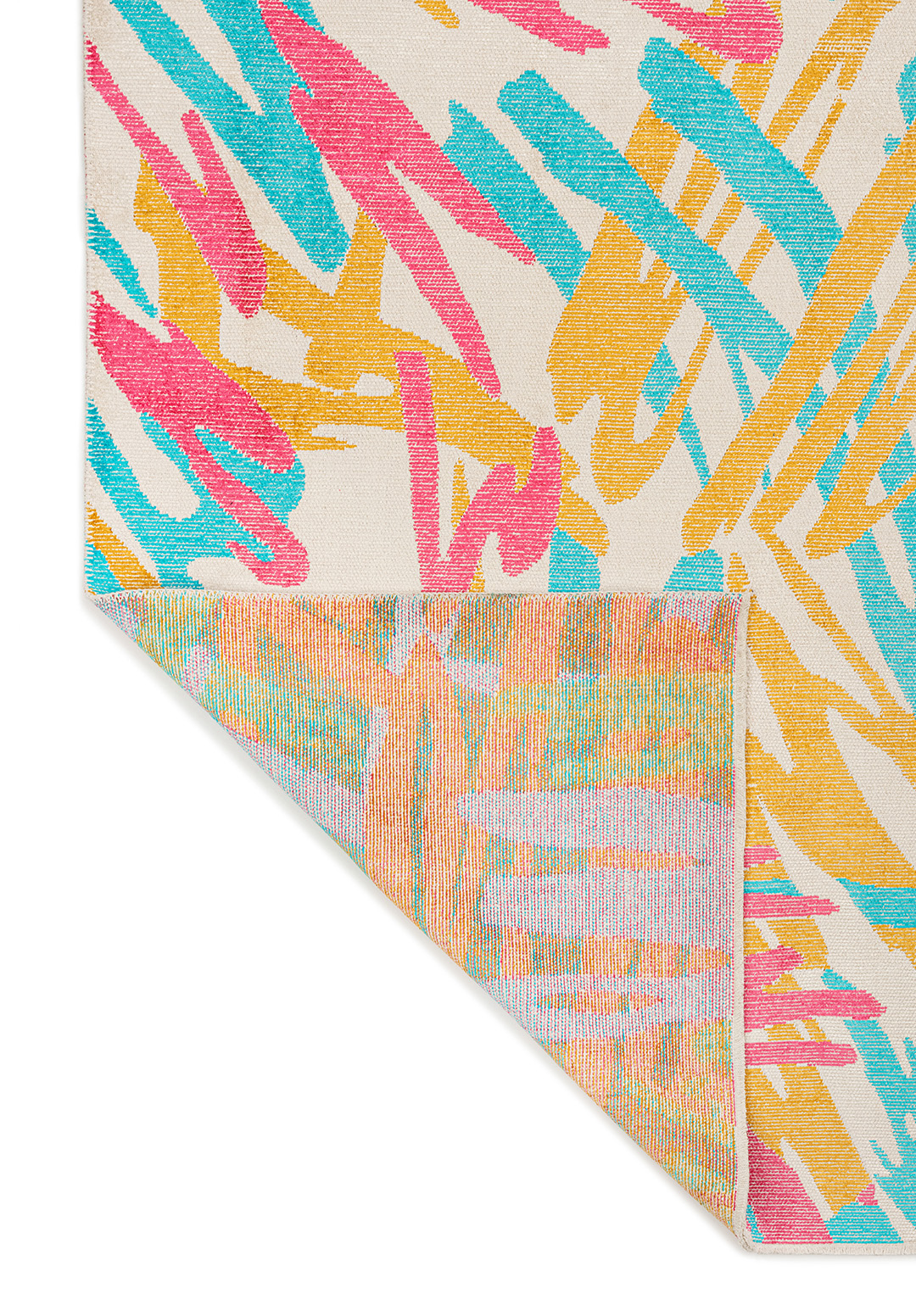 CARNIVAL PINK - TURQUOISE - GOLD - ECRU RUG - 3