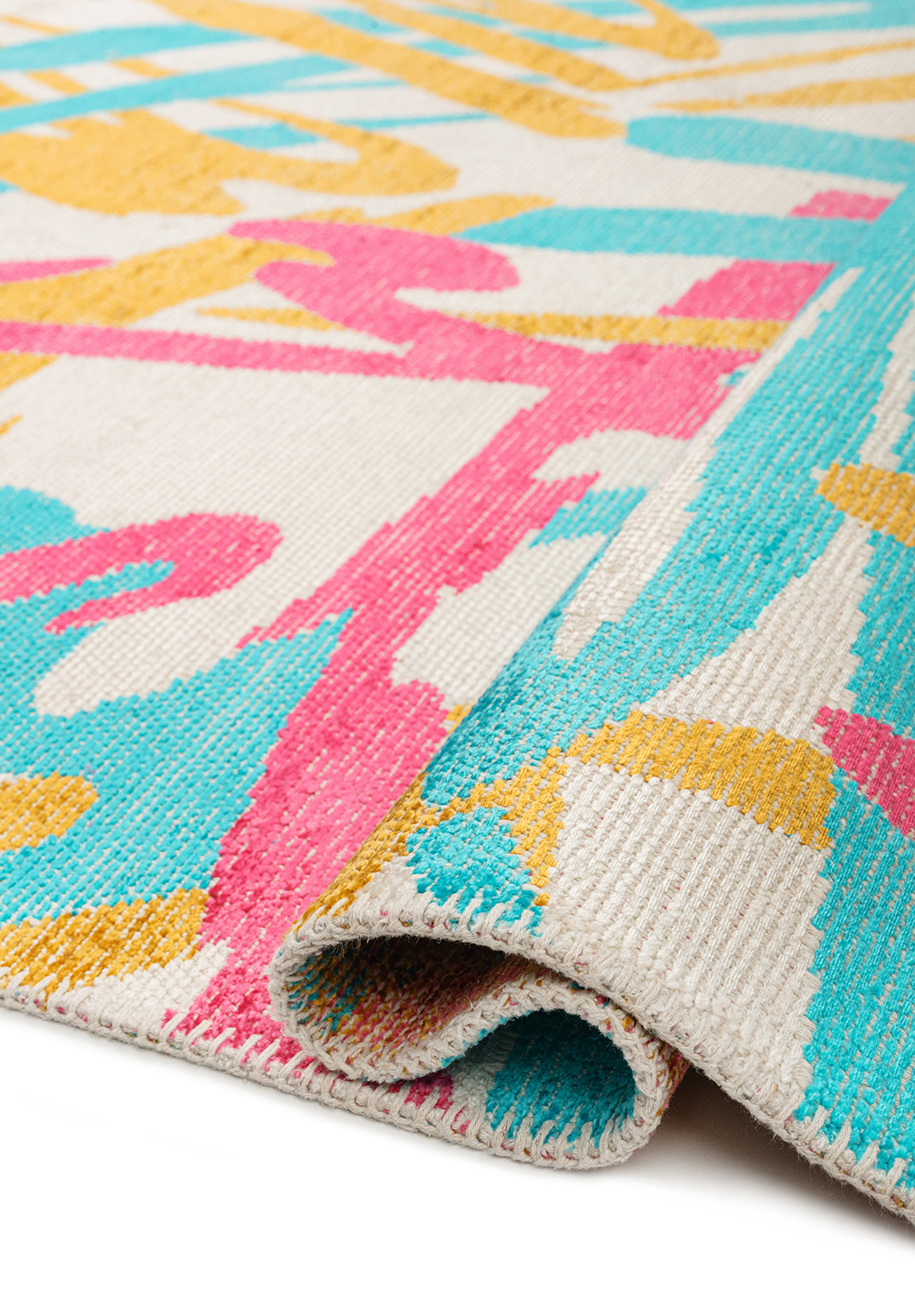 CARNIVAL PINK - TURQUOISE - GOLD - ECRU RUG - 2
