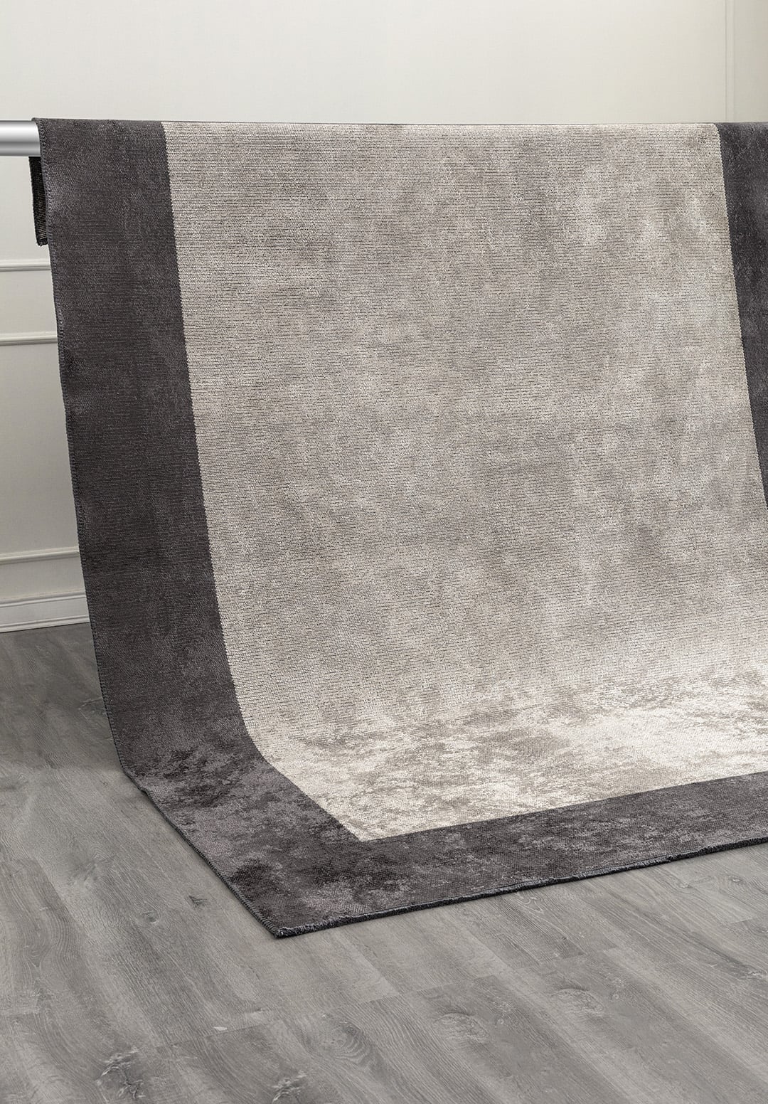 BORDER CHARCOAL - CREAM RUG - 4