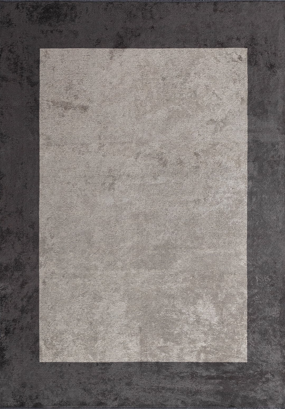 BORDER CHARCOAL - CREAM RUG - 1