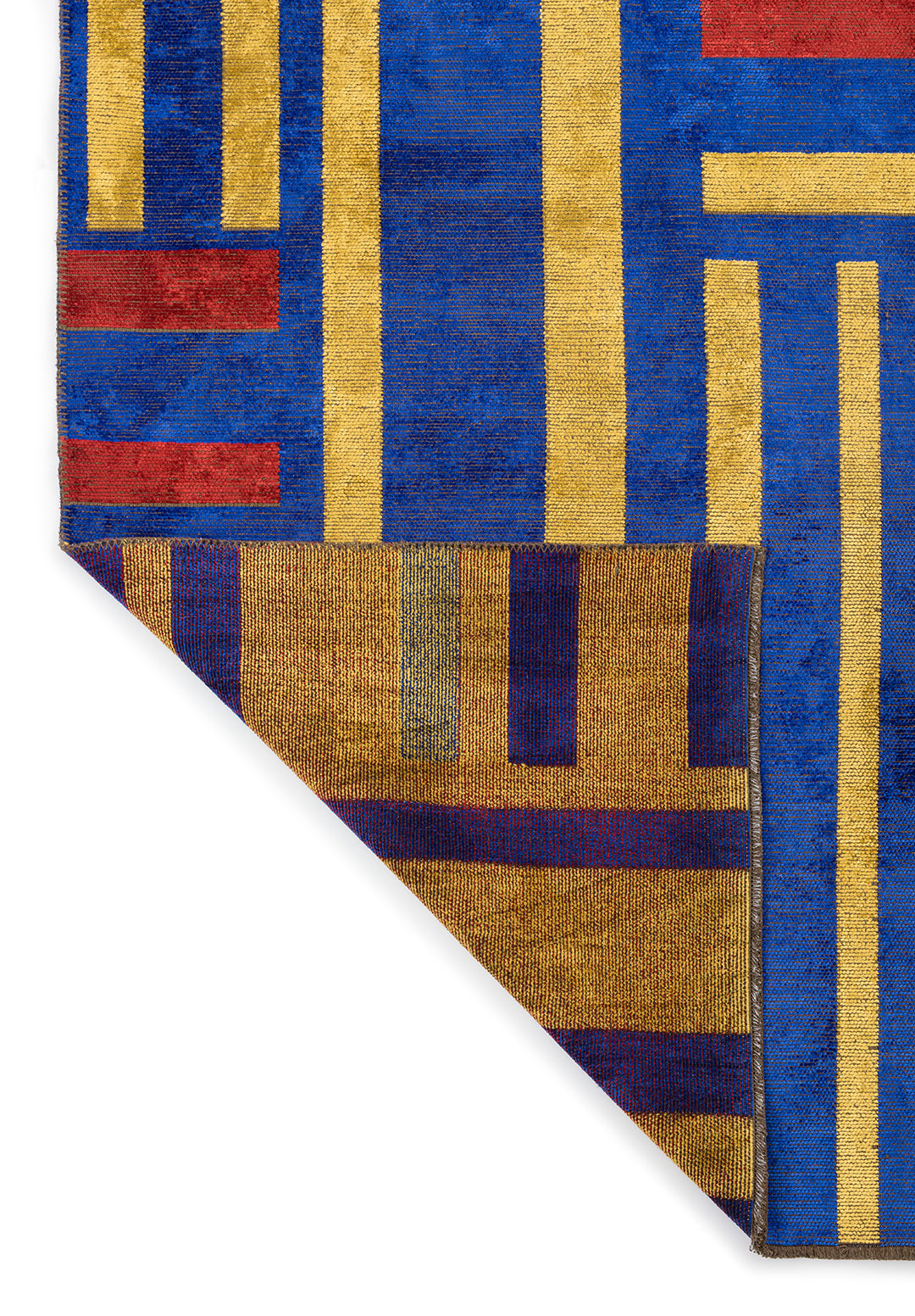 PARCEL RED - YELLOW - SAX BLUE RUG - 3