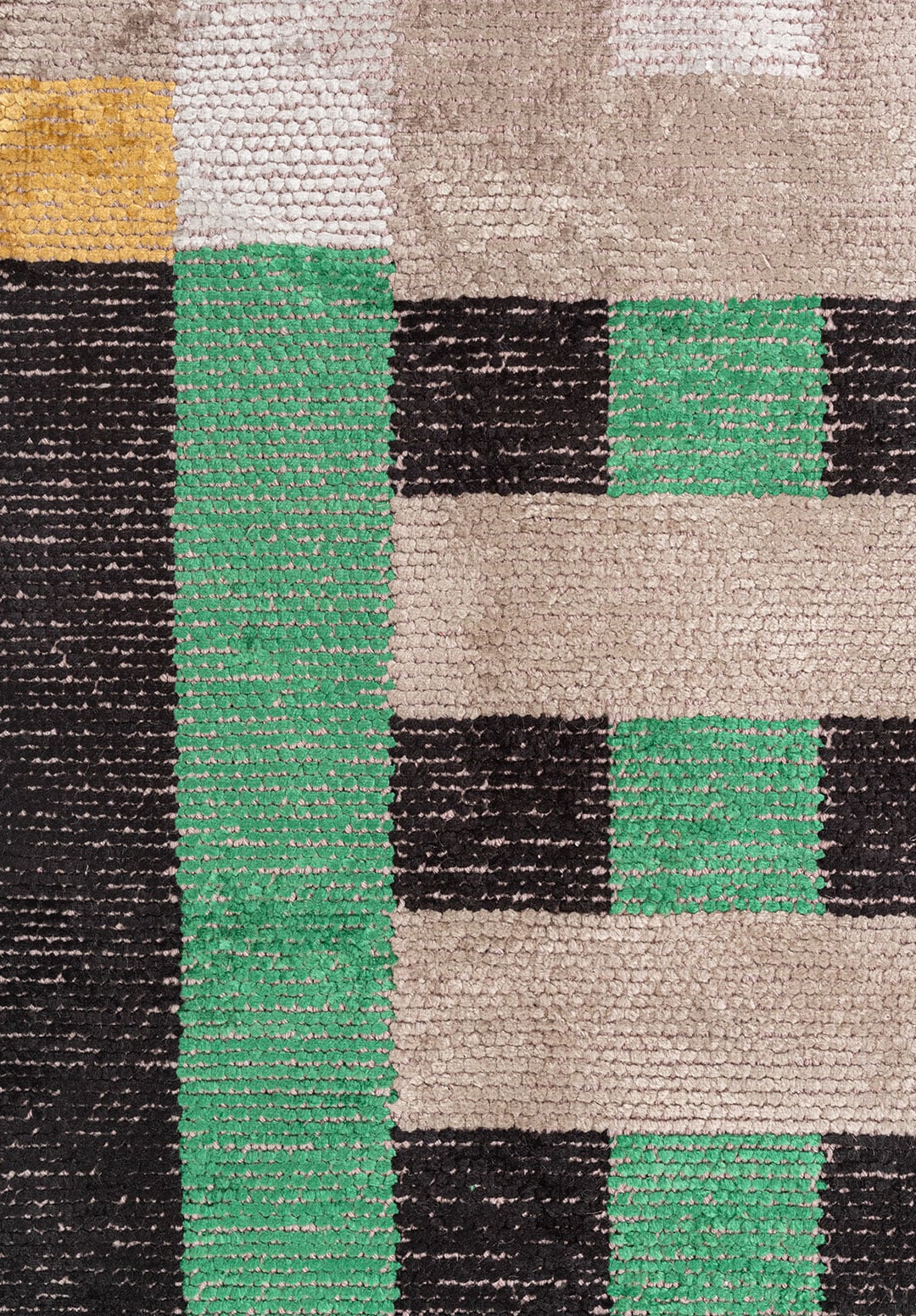 DECO BLACK - NOUGAT - GRASS GREEN - GOLD - BONE RUG - 5