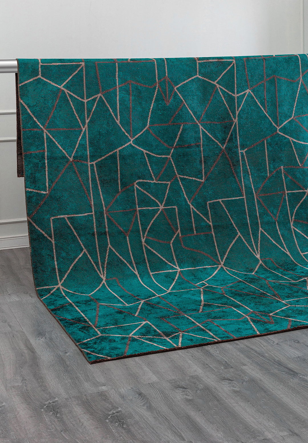 DELTA GREY - CHARCOAL - DARK TURQUOISE RUG - 4
