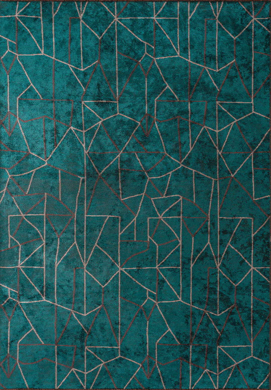 DELTA GREY - CHARCOAL - DARK TURQUOISE RUG - 1