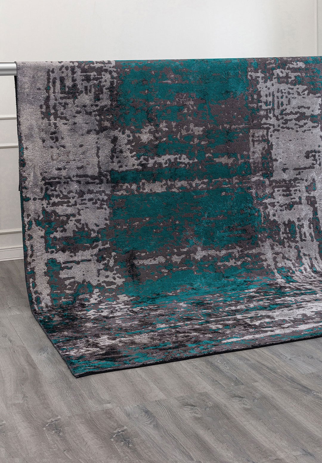 NEBULA DARK TURQUOISE - CHARCOAL - LIGHT GREY RUG - 4