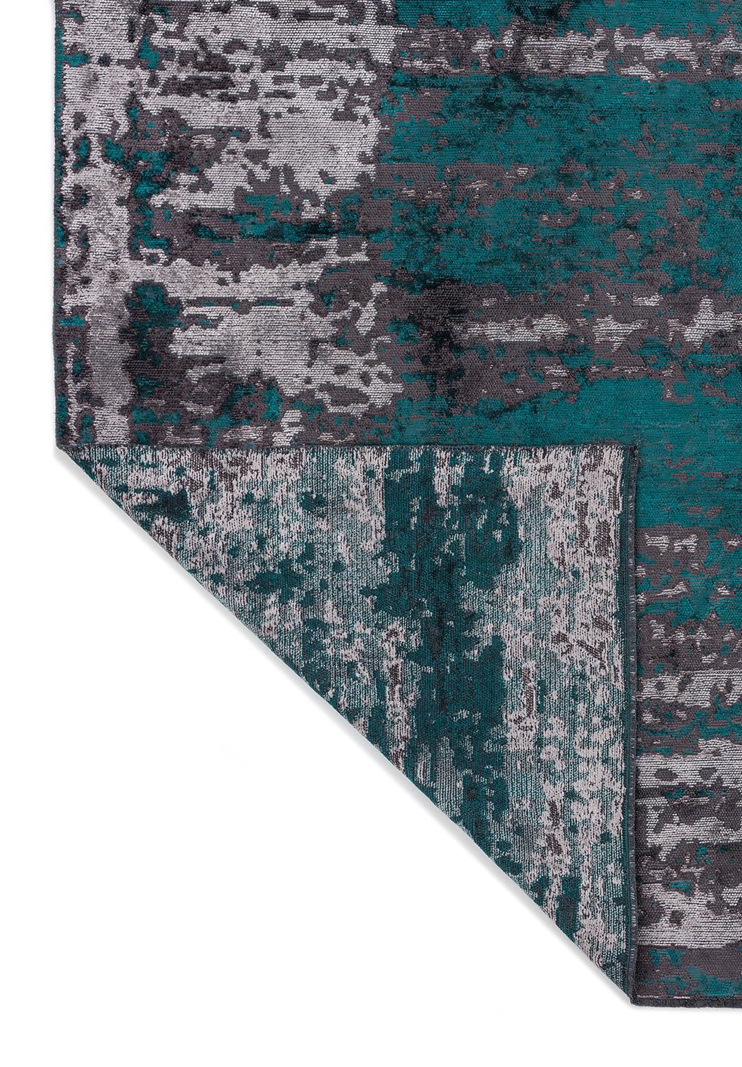 NEBULA DARK TURQUOISE - CHARCOAL - LIGHT GREY RUG - 3