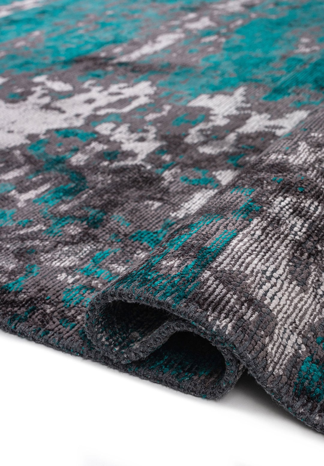 NEBULA DARK TURQUOISE - CHARCOAL - LIGHT GREY RUG - 2