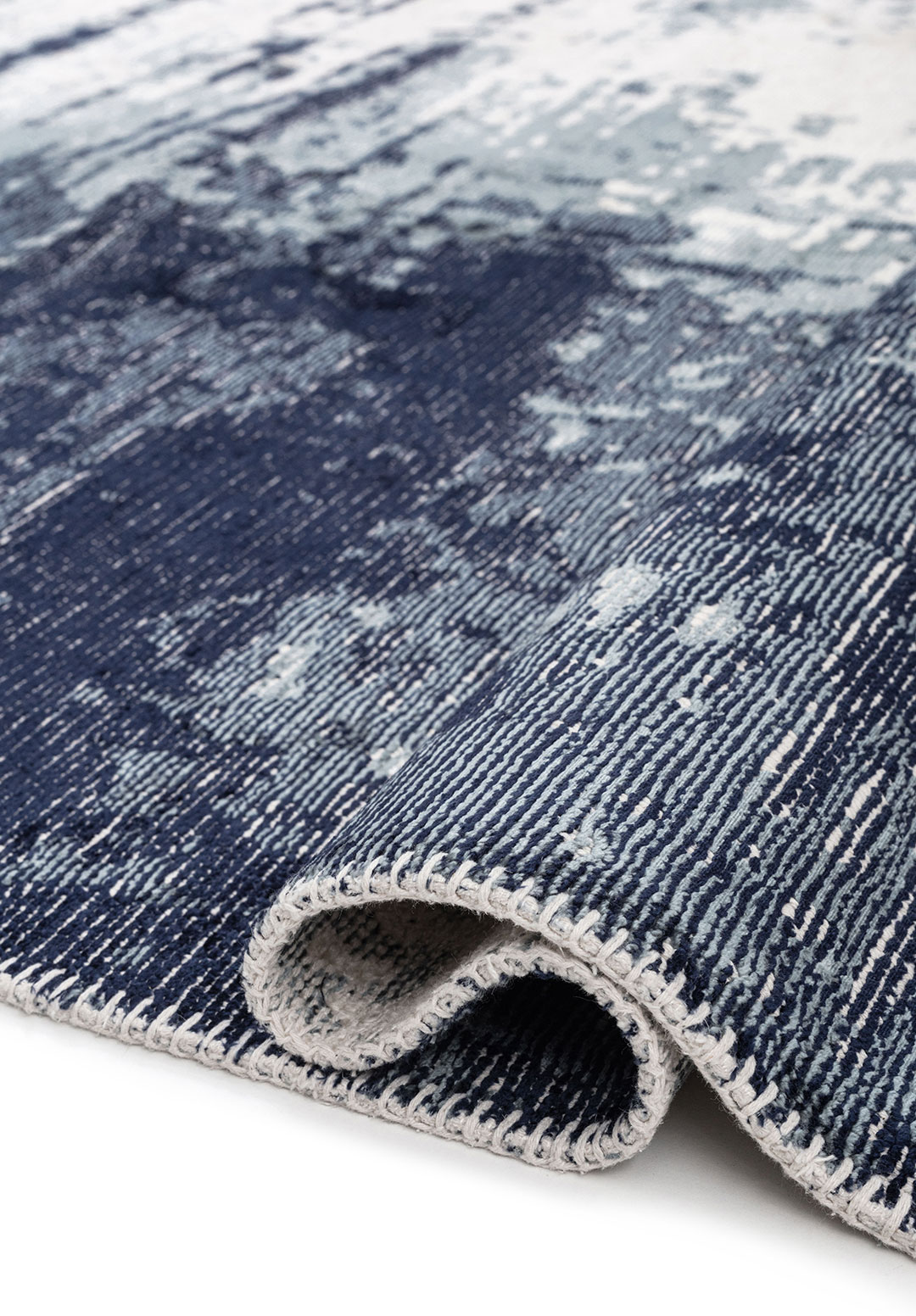 BLAZE DARK NAVY - BLUE - ECRU RUG - 2