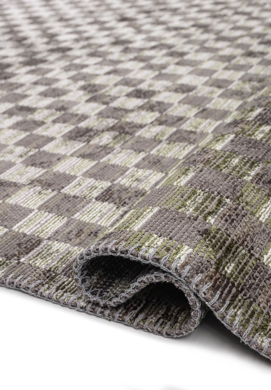 MOSAIC ANTHRACITE - KHAKI - GREEN - BONE RUG - 2