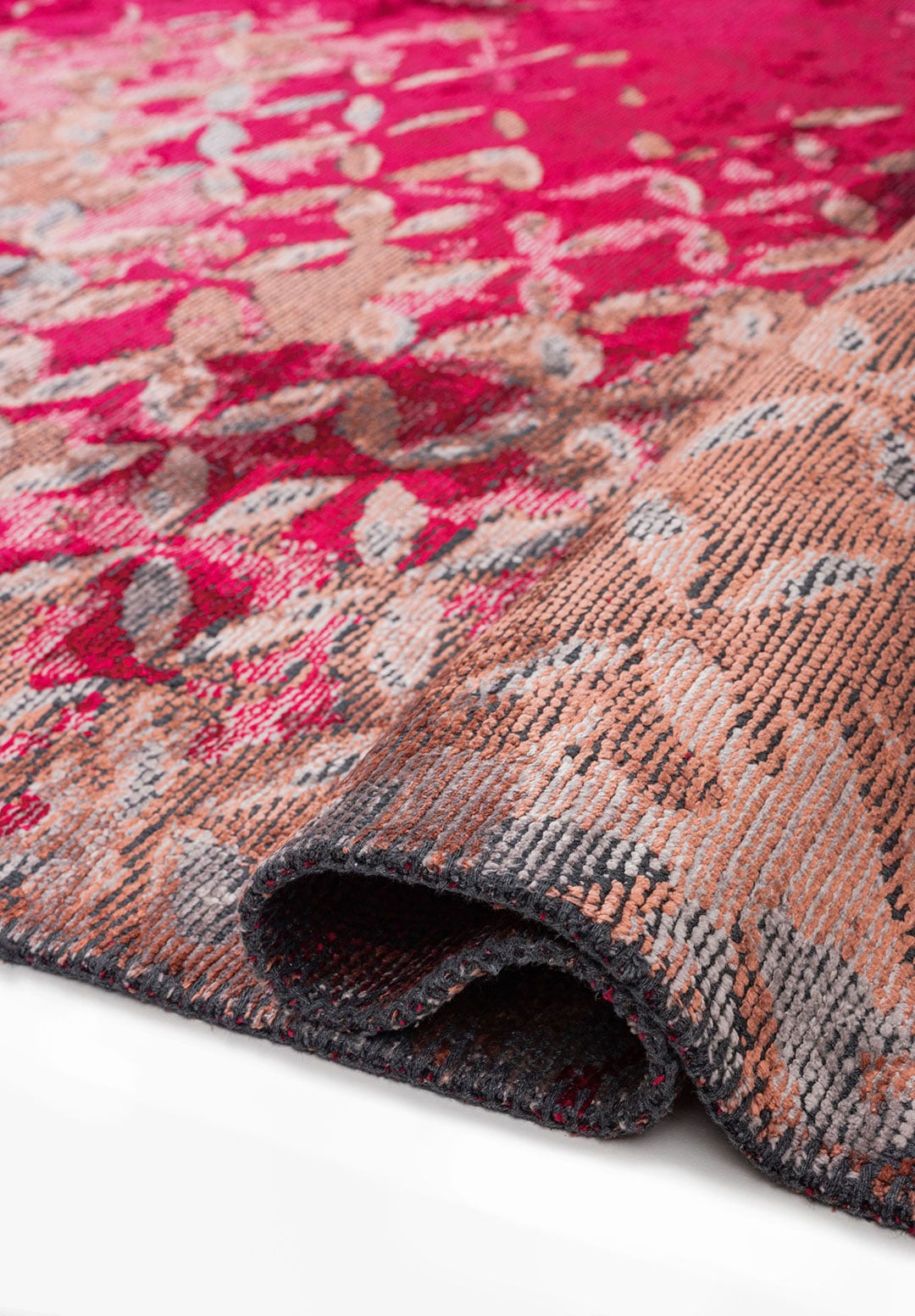 BLOOM MAGENTA - CORAL - LIGHT GREY RUG - 2