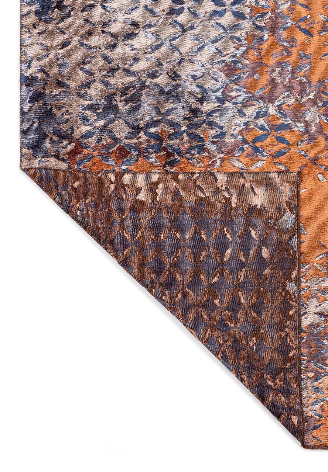 BLOOM TERRA - LIGHT GREY - NAVY BLUE RUG - 3